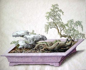 Miniaturlandschaft aus dem Gothaer Penjing Album
