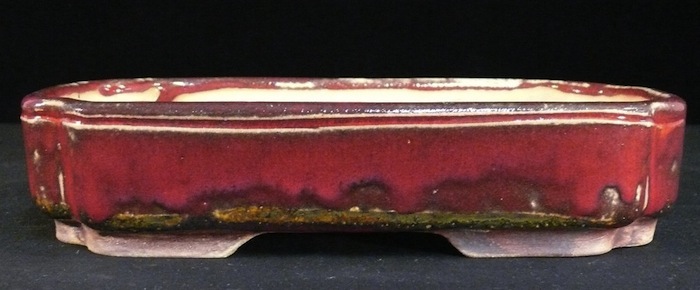 Unusual red glazed pot by Peter Krebs